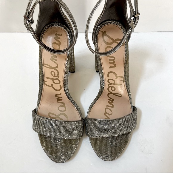 Sam Edelman Yaro Metallic Block Heel Size 8 Wide - Picture 3 of 12